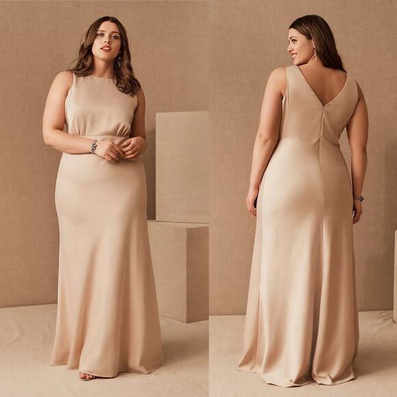 BHLDN Anthropologie by Sachin & Babi Beckett Satin Charmeuse Maxi Dress Gown - Picture 1 of 7